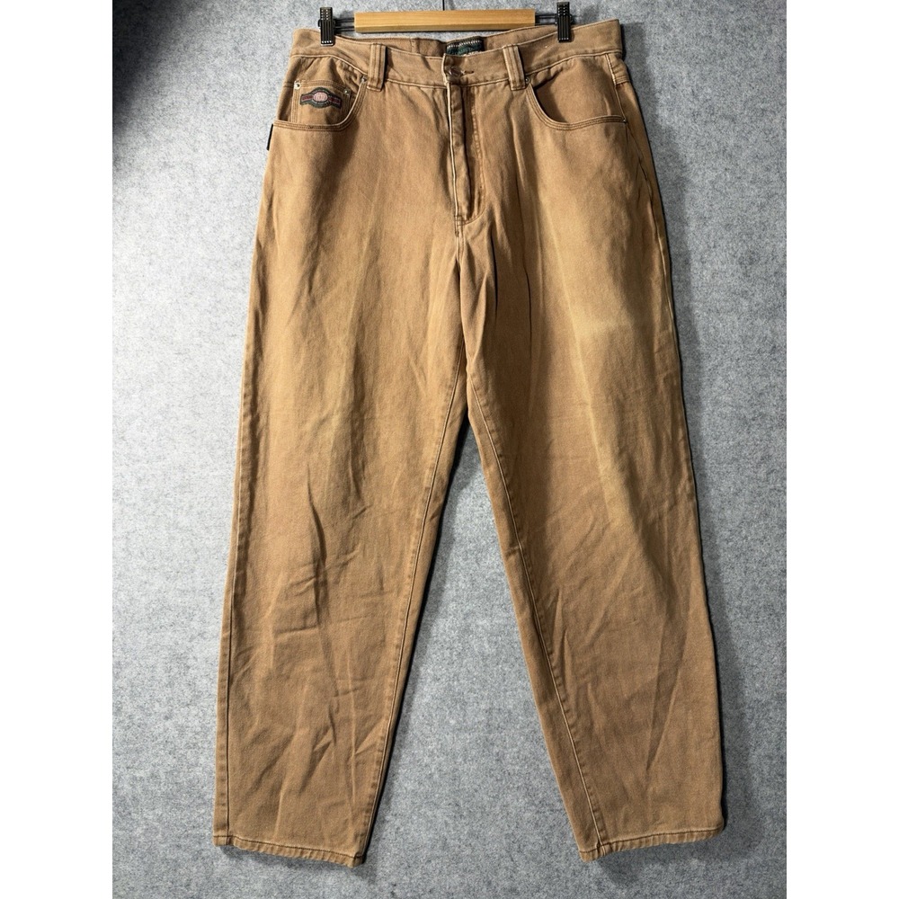 Vintage Point Zero Jeans Sz 38 Brown Tan Baggy 90s Y2K 100% Cotton Denim Skater